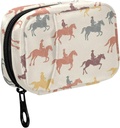 Fustyad Kleurrijke Cowboy Riding Horse Pill Organizer voor Purse, Weekly Portable Pill Box met rits naar opslag Vitaminen Visolie Medicijnen Supplementen