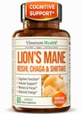 Lions Mane Supplement Capsules - Paddestoel Poeder Blend met Lions Mane Poeder, Turkije staart, Shiitake Paddenstoelen & Meer. Focus & energiesupplementen voor Mood & Immune Ondersteuning. Niet-GMO. 60 Vegan Capsules