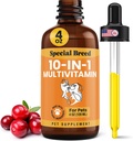 10-in-1 Liquid Multivitamine voor honden en katten, 4 Ounce Multi Vitamine Supplement, Vitamine voor honden, Vitaminen voor katten, met Glucosamine & Cranberry, 4 oz