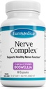 EuroMedica Nerve Complex - Herbal Supplement with Bioactive Vitamin B12 - Circulatie & nerve Health Support Supplement - Vegan Capsules with Boswellia Serrata - 60 Capsules