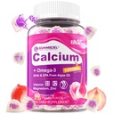 Suikervrij Calcium citraat Gummies for Women & Men 1000mg, Vitamine D3 K2, Magnesium, Zink, Boron, Mangaan, Koper, Ultimate Absorptie Calcium Supplements for Bone, Muscle & Immune - Vegan, 60 Tel.