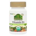 Natures Plus Bron van het Leven Tuin Gecertificeerd Biologische Vitamine D3 - Cholecalciferol 5000 ie, 60 Vegan Capsules - Whole Food Plant Based Supplement - Vegetarisch, Glutenvrij - 30 porties