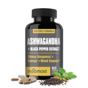 NooMost Organic Ashwagandha 400mg Capsules w/Black Pepper Extract als Vegan Ashwagandha Supplementen voor Stressbestrijding, Natuurlijke Mood Ondersteuning, Energie & Focus-60 Capsules