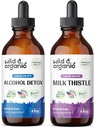 Wilde en organische alcohol Detox Tinctuur 4 fl oz & Milk Thistle Tinctuur 4 fl oz