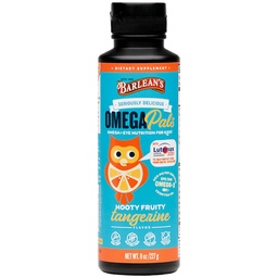 Barlean's Omega Pals Eye Health Liquid, Tangerine Flavored Omega 3 voor kinderen, Fish Oil Supplement met 500 mg EPA & DHA Plus Lutein & Zeaxanthine Vitaminen voor Blue Light Support, 8 oz