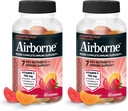 Airborne Vitamine C 750mg (per portie) - Assorted Fruit Gummies (63 Tel in een fles), Glutenvrije Immune Ondersteuning Supplement met Vitaminen C E, Selenium (pakket van 2)