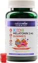 Naturewise Kids Melatonine Gummies 1 mg - Drug-Free, Non-Habit vorming van slaaphulp voor kinderen leeftijden 4 & Up - Aardbei Flavored Gummy Bears - Vegan, Gluten Free, Non-GMO - 60 Count [50]Maande voorraad]
