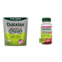 Dulcolax Soft Chews Saline Laxative Mixed Berry (60ct) Gentle Constipation Relief & Chewy Fruit Bites, Saline Laxative, Cherry Berry (30ct) Cramp-Free Constipation Relief