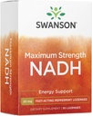 Swanson Maximum Strength NADH - Fast-Acting Peppermint Lozenges to Promote Brain Health and Energy Support - Vitamin B3 Coenzyme to Help Fight Fatigue - (30 Tablets, 20mg Each) 1 Pack