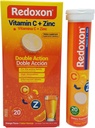 Orange Flavored Redoxon Bruisende Vitamine C Tablets met Zink 20 ct