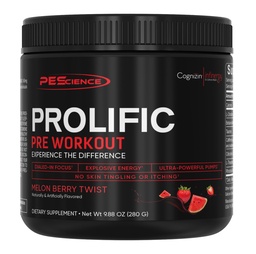 PEScience Prolific Pre Workout Powder for Men & Women with L-Citrulline, Nitric Oxide Booster, Energy Powder & Nootropic for Focus 