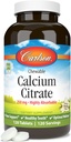 Carlson - Kauwbare Calcium citraat, 250 mg, Zeer Absorbeerbaar, Bone Support, Gezonde Tanden & Optimale Wellness, Natuurlijke Vanille smaak, 120 tabletten