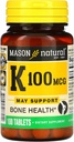 MASON NATUURLIJKE Vitamine K, 100 mcg, 100 tabletten