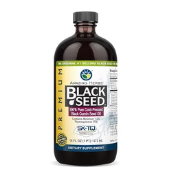 Verbazingwekkende kruiden Premium Black Seed Oil - Cold Pressed Nigella Sativa Aids in Digestive Health, Immune Support, Hersenfunctie, Gezamenlijke Mobiliteit, Glutenvrij, Niet GGO - 16 Fl Oz