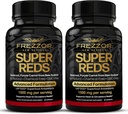 FREZZOR Super Reds Capsules met UAF1000+, All-Natural Nieuw-Zeeland Red Superfood Energy, Essential Red Fruits Veggies & Beet, Antioxidanten, Enzymen, Energiesupplementen, 180 Capsules, 2 Flessen