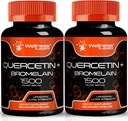Quercetin with Bromelain Supplement - 1500mg - Immune Support and Heart Health Capsules for Men and Women, Quercetin Supplements Helps Support Joint & Healthy Respiratory System - 120 Count (2 Pack)