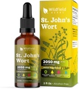 St. John's Wort Herb Tinctuur St. Johns Wort Wart Extract Drops 2000mg (Hypericum perforatum) Kruidensupplement 1 maand Levering, 84 porties, Alcoholvrije Tinctuur - 2 Oz, Verpakking van 1