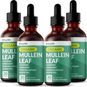 5-in-1 Mullein druppels voor longen en bronchial - Respiratory Lung Health Support met Mullen Leaf Extract voor Lungs - Mullein Tinctuur met Vlierbessen, Echinacea en Ginger Root (120 Servings) (4-pack)