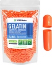 XPRS Nutra Size 3 Empty Capsules - 500 Count Empty Gelatin Capsules - Pills DIY Capsule Filling - Pure Bovine Pill Gel Caps for Do-It-Yourself Supplements (Orange)