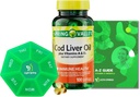 Spring Valley kabeljauw Leverolie Plus Vitaminen A & D3, 100 softgels, ondersteuning oogfunctie en een gezonde, bundel met vitaminen & mineralen Ligth&Spring Guide
