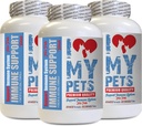 I LOVE MY PETS LLC Honden Immune Supplementen - PET Immune Ondersteuning - Honden en katten - Booster - Gezond - Burdock voor honden - 180 Treats (3 flessen)