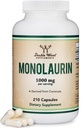 Monolaurin Immune Support Supplement 1000mg per portie, 210 Capsules (Vegan Safe, Non-GMO, Glutenvrij) Immune Booster voor volwassenen, Immune System Defense by Double Wood