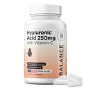 Pure Hyaluronzuur supplement 250mg met vitamine C 50mg, 120 Vegan Capsules - huidhydratatie voor natuurlijke gloed, haar, nagels, bot & Joint Health Formula