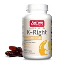Jarrow Formules K-Right - Vitamine K-Complex (K1, MK-4, MK-7, D3) - 60 Servers (Softgels) - Dieetsupplement voor Bone & Cardiovasculaire Gezondheidsondersteuning - Vitamine K2 MK-7 - Glutenvrij