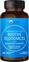 Vitamine World Ultra Mega Biotin 10.000 mcg. 50 Softgels, vitamine B, ondersteunt gezond haar, huid en nagels, snelle afgifte, Glutenvrij