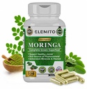 Moringa Capsules, Pure Leaf Powder, Green Superfood, Energy, Metabolisme, & Immune Support, Non-GMO, Vegan, Glutenvrij - 120 capsules