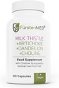FürstenMED Melkdistel met Artichoke Extract, Dandelion Root & Choline - Normale levergezondheidssupplement - Hoog gedoseerd met 80% Silymarin - Vegan Lever Ondersteuning - 120 Non-GMO Capsule