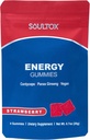 Soultox Energy Mushroom Gummies Strawberry - Vegan Formula met Ginseng, Cordyceps, Cafeïne, Vitamine B12 - Boosts Energy and Cognitive Function - Natural Ingredients - 10 Pack