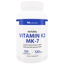 ML Naturals Natural Vitamin K2 MK-7 120 mcg 120 plantaardige capsules. Natuurlijke MK-7/99% All-Trans MK-7. Ondersteunt Bone & Heart Health, helpt het bevorderen van Bloedvatgezondheid, NSF-gecertificeerd & cGMP-compliant.