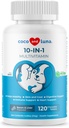 10 in 1 Multivitamine voor honden - 120 Kauwtabletten met Glucosamine en Chondroïtine - Visolie en vitamines met Coq10 voor huid- en hartgezondheid, darm- en immuunsysteemondersteuning