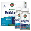 KAL Mannen Multivitamine AM/PM, Antioxidanten Supplement, Spier, Immuun, Elektrolyt Balance, Totale Wellness Ondersteuning, Gemaakt zonder GGO's en soja, Veganist, 30 porties, 120 tabletten