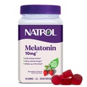 Natrol Melatonine Gummies, Slaap Ondersteuning, 190 Aardbei-gearomatiseerde volwassene Melatonine Gummies, 10 mg slaapmiddelen voor volwassenen