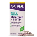 Natrol Melatonine + 5-HTP Tijd release slaaphulp, drievoudige actie formule, kalmeren de geest, vallen slapen sneller en blijven slapen langer, 60 bi-layer tabletten, tot een 60-daagse levering