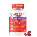 SmartyBants Kids Slaap Gummies Supplement met Melatonine 0,5 mg: kamille & vitamine D3, slaaphulp, aardbeien Mango smaak, 60 Tellen