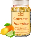 Bizi Cafeïne Gummies voor mannen en vrouwen, energiesupplement voor Boost Focus, Cafeïne Gummies voor volwassenen, 30mg Cafeïne per Gummy, Citrus Flavor (60 ct)