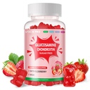 DANEW Pro Glucosamine Chondroitin Gummies with MSM & Elderberry Extra Strength - Joint Support, Antioxidant Immune Support Supplement for Adults, Men & Women.90 Strawberry Gummies