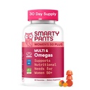 SmartyPants Multivitamine Gummy voor vrouwen 50 en ouder, Omega 3 (DHA/EPA), Methylfolaat, CoQ10, Vitamine D3, C, Vitamine B12, B6, A, K, Biotine, Glutenvrij, 90 Tel (30 dagen levering)