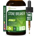 Stone Breaker Chanca Piedra Extract Drops, natuurlijke niersteen & Gallstone Oplosser, Detox Cleanse Support, Herbal Supplement w / Horsetail Gravel Root en Meer... 2 oz