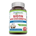 Pure Naturals Biotin 10000 Mcg met Extra Virgin Biologische Kokosolie 120 Softgels 