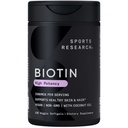 Sportonderzoek® Biotine 2.500mcg met biologische kokosolie - Biotine (Vitamine B7) voor gezonde huid- en haarondersteuning* - voor vrouwen en mannen - Veganistisch, non-GMO, glutenvrij - 120 Veggie Softgels