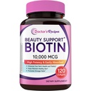 Recepten van de arts Biotin 10.000 mcg, High Potency Vitamine B7 voor haar, huid & nagel ondersteuning, non-GMO, optimale oplossingen Haarvitamine met Biotine, voor vrouwen en mannen, 120 Softgels