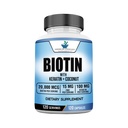 American Standard Supplements Biotin 20.000 mcg met Keratine, Kokospoeder en Zink, Biotin Supplement voor vrouwen en mannen,120 Veggie Capsules, 120 Day Supply
