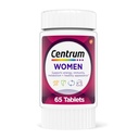 Centrum Multivitamine voor vrouwen, Multivitamine/Multimineral Supplement met ijzer, vitamine D3, B Vitaminen en Antioxidant Vitaminen C en E, Glutenvrij, Non-GMO Ingrediënten - 65 Tel.