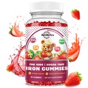 IJzeren supplement Gummies voor kinderen - met calcium, zink, kinderen Multivitamine met ijzer Gummies - Immune Support, Blood Builder & Energy Ondersteuning voor ijzertekort, anemie, Vegan - 60 Tellen