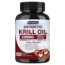 Krill Oil 1200mg, Antarctische Krill Oil Omega 3 Supplement met EPA, DHA,Astaxanthine & Fosfolipiden voor hart & hersenen & Joint Health, No Fishy Aftersmaak,120 Softgels (60 Servings)