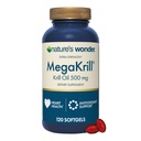 Nature's Wonder Mega Krill Extra sterkte Krill Oil 500mg met Omega 3 Fosfolipiden en Astaxanthine, Ondersteunt de gezondheid van het hart, 120 dagen levering van Softgels
